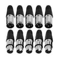thumbnail image 3 of MERIGLARE Mic Cable Plug Connector 3 Pin XLR Connectors for Live Recording Performance Argent 10Pcs, 3 of 9