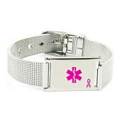 Mesh Buckle W/pink Caduceus Bracelet W/p