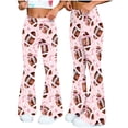 thumbnail image 2 of Xdegoge Bootcut Yoga Pants for Women High Waist Stretchy Game Day Football Ribbon Print Flare Leggings Casual Athletic Workout Bell Bottoms, 2 of 9