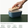 thumbnail image 5 of Dowan 6.5' Large Ceramic Butter Dish with Lid, Haze Blue, 5 of 5
