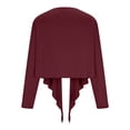 thumbnail image 5 of Staron Women's Short Sleeve Wrap Cardigan Yoga Cover Up Casual Cropped Top with Hood Comfortable Sports Leisure Tops, Wine M, 5 of 7
