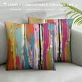 thumbnail image 3 of RUIYC Abstract Throw Pillow Cushion Cover, Multicolored Work Vibrant Rainbow Design Tainted Pattern, Decorative Square Accent Pillow Case, Rainbow Color, 3 of 5