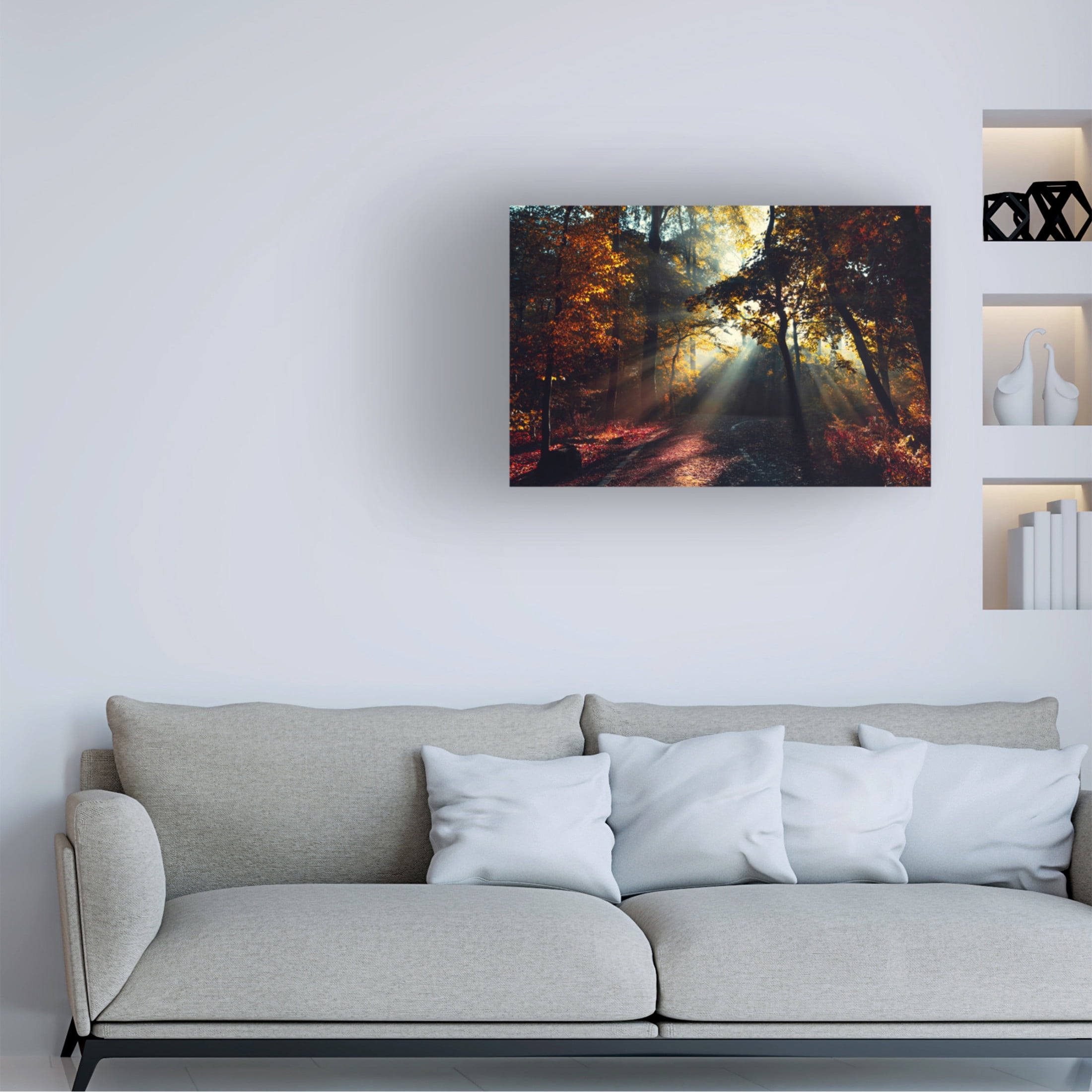 Canvas Wall Art - Dirk Wüstenhagen 'Magic Forest Light' Wall Art for Living Room, Bedroom, or Office Décor by Trademark Fine Art - 32 x 22 Inches