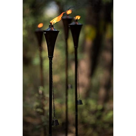 Deco Home (Set of 4), 64-inch Outdoor Garden Flame Conical Torch Brown Oil Rubbed Finish
