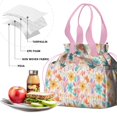 thumbnail image 4 of Pioneer Flower Drawstring Lunch Bag Women - Drawstring Lunch Bag Insulated for Work Office - Stain-Resistant Large Lunchbags for Women with Multi-Pockets, 4 of 6