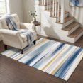 thumbnail image 3 of Area Rugs 3'x5', Blue Grey Abstract Art Carpet Runner Indoor Outdoor Rugs Home Decor Aesthetic, Farmhouse Stripes Modern Art Non Slip Mats Washable Accent Rug for Living Room Bedroom, 3 of 8