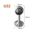 thumbnail image 3 of Soportes Ajustables para Barra de Cortina BRI Acero Inoxidable Cepillado 32 mm, 3 of 5