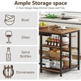 thumbnail image 3 of Tribesigns Kitchen Island with Storage Shelves,Small Dining Island Table with 5 Shelves for kitchen, MDF and Metal,Rustic Brown, 3 of 7