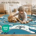thumbnail image 4 of ODIKA 8'x10' Washable Area Rug Bathroom Playful Marine Creature Curling Nautical Ocean Funky for Dining Room, Large Office, Lounge, Non-Slip Chair-Friendly Mat, 4 of 7