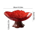 thumbnail image 3 of Faux Wood Grain Pedestal Serving Bowl, Clear Petal Shape Plastic, Vintage Style Fruit, Candy and Snack Bowl With Raised Base for Table or Home Kitchen, 3 of 6