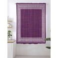 thumbnail image 2 of Sheer Curtains 72 Inches Long, Dark Purple Retro Greek Key Semi Sheer Curtains Light Filtering Window Treatment, Geometric Greece Ancient Farmhouse Privacy Voile Drapes for Living Room 52x72 Inch, 2 of 7