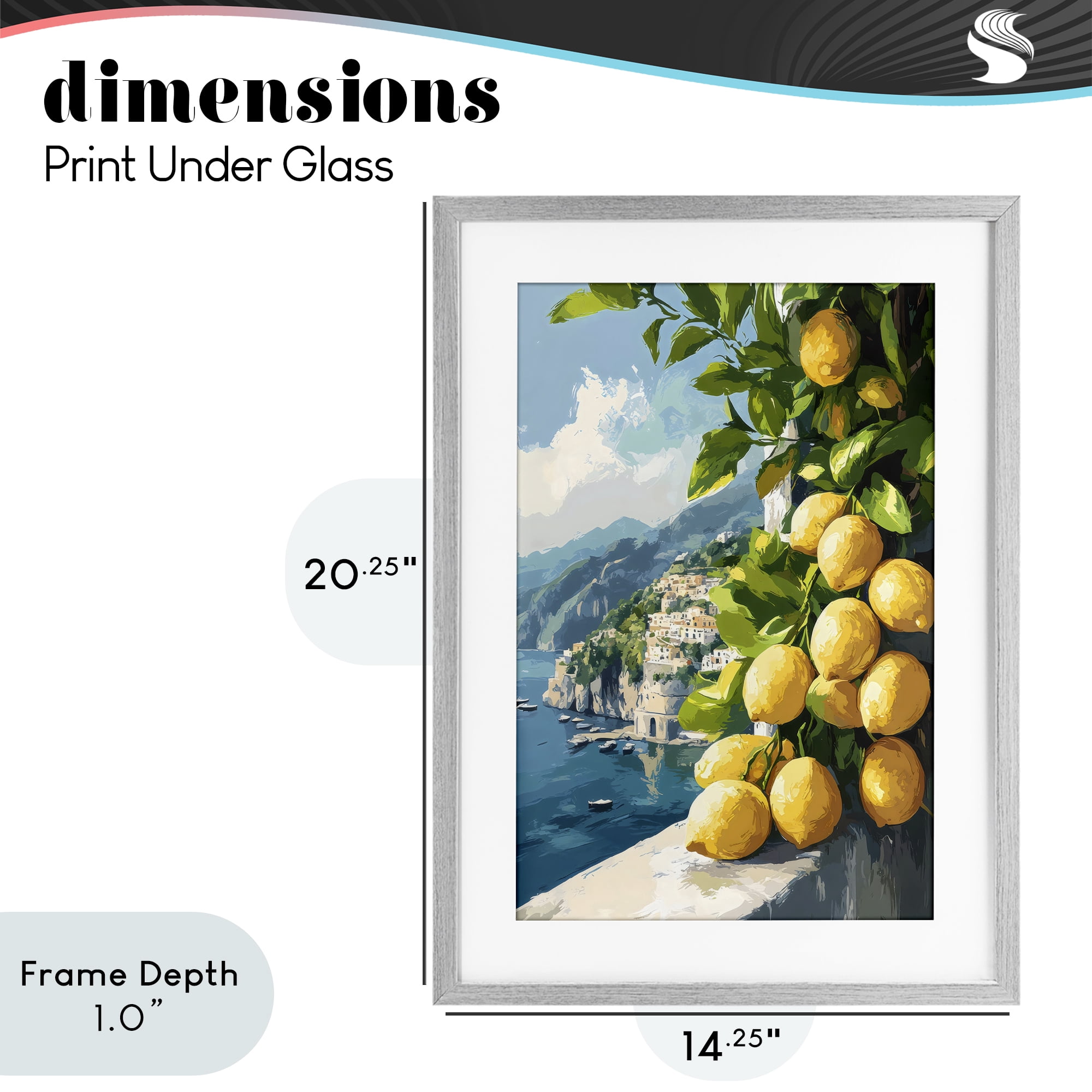 Stupell Industries Lemon Terrace Amalfi View Gray Framed Print Under Glass, design by Creative Studio