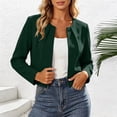 thumbnail image 6 of Vmvidoty Long Sleeve Shrug Top for Women's Collarless Pleated Open Front Cropped Cardigan Army Green S, 6 of 6