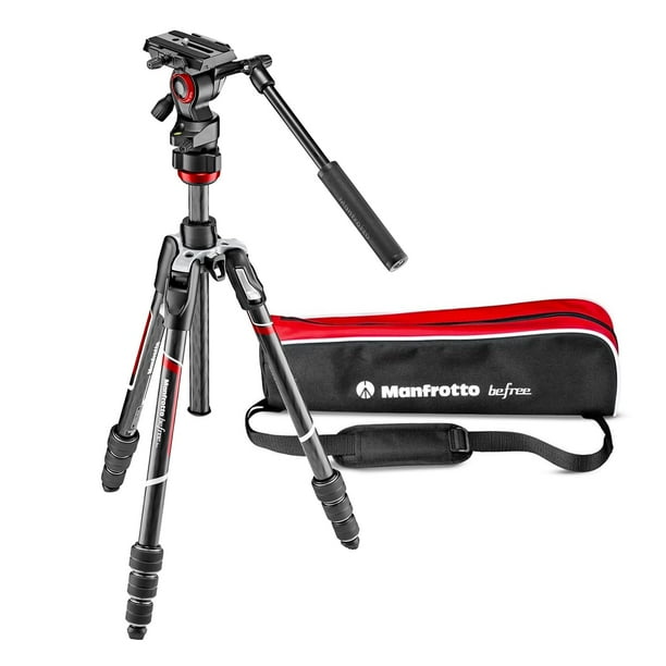 Trípode Manfrotto Befree Live de fibra de carbono de 4 secciones con cabezal fluido