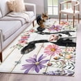 thumbnail image 2 of Rectangle Rug 3x5Ft Summer Floral Cow Butterfly Soft Indoor Throw Rugs Carpets for Living Dining Bedroom Kids Room Non-Slip Playroom Crawl Rug Floor Mats Farmhouse Animal Floral on Wood, 2 of 9