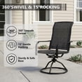 thumbnail image 6 of Yardgrace 7-Piece Patio Dining Set with Swivel Textilene Chairs & Rectangular Table, Black/Gray, 6 of 10
