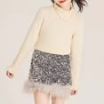 thumbnail image 5 of Velvet Trim Girls Skirt Hemline Casual Party Wear A Line Tutu For Toddler Kids, 5 of 8