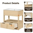 thumbnail image 3 of Fulvari 30" Bathroom Vanity With Sink, Freestanding Vanity Sink Set, Storage Cabinet With Open Storage Shelf and 2 Drawers, 3 of 8