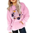 thumbnail image 4 of LIIPEE Girls Boys Hoodies Fall Winter Casual Halloween Long Sleeve Cartoon Pumpkin Graphic Printed Pullover Hooded Sweatshirt With Pocket Child Stylish School Outdoor Hoodie,Pink,10-11 Years, 4 of 4
