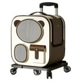 thumbnail image 4 of Galatée Pet Backpack With Wheels Comfortable Cat Backpack With Removable Wheels Dog Backpack Travel/Hiking/Outdoor Use (Brown), 4 of 9