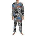 thumbnail image 4 of Bingfone Men'S Pajama Set 2 Piece Loungewear Pjs, Long Sleeve With Pajama Pants-Video Game, 4 of 9