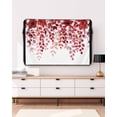 thumbnail image 3 of Outdoor TV Cover 60 to 65 Inch Weatherproof, Red Christmas Eucalyptus Leaf Waterproof TV Screen Protector for Outside Decor with Zipper and Pocket 58"L x 37"H , Botanical Winter Floral White, 3 of 7