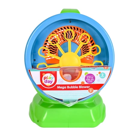 PLAY DAY MEGA BUBBLE BLOWER WITH 12 FL OZ SOLUTION FOR CHILDREN AGES 3 AND UP