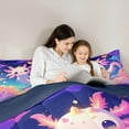 thumbnail image 4 of Manfei Cute Salamander Bedding Comforter Set 7-Piece,Rainbow Clouds King Bedding Sets,Galaxy Starry Sky Bed Sheets For Boys Kids,Super Cozy Room Decor Reversible, 4 of 8