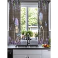 thumbnail image 2 of Purple Flowers Sheer Curtains 39 Inch Length 2 Panels Set for Living Room/Bedroom, Weeping Spring Floral Bicycle Wooden Farmhouse Kitchen Curtains Grommet Curtains Window Treatments 27.5"x39"x2, 2 of 7