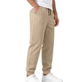 thumbnail image 2 of Afuyipoi Mens Lightweight Sport Pants Casual Elastic Waist Drawstring Jogger Pants with Pockets Khaki Size M, 2 of 9
