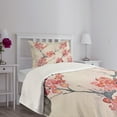 thumbnail image 3 of Ambesonne Floral Quilted Bedspread Set 2 Pcs, Vintage Sakura Flowers, Twin Size, Pink Beige Grey, 3 of 5