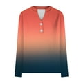 thumbnail image 6 of Early Fall Fashion, Yigetop Women Fashion Casual Long Sleeve Button Tops Shirts Blouses Tops Henley Shirts for Women orange 2XL, 6 of 6