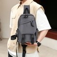 thumbnail image 5 of Bolso con correa, mochila para hombro en el pecho, mochila para computadora portátil, bolso cruzado, viajes al aire libre para hombres y mujeres, 5 of 5