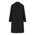 thumbnail image 5 of WCMZJ Women's Winter Double Breasted Midi Long Wool Pea Coat Notch Lapel Winter Trench Coat Wool Blend Over Coats Long Jackets Black S, 5 of 6