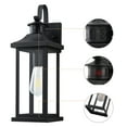 thumbnail image 3 of C Cattleya 2-Pack Matte Black Motion Sensor Dusk to Dawn Outdoor Wall Lights With Clear Glass, 3 of 8