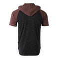 thumbnail image 6 of ZIMEGO Men's Color Block Short Sleeve Pullover Pocket Hiphop Thin Hoodie Shirt, 6 of 6
