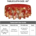 thumbnail image 3 of Winter Snowflakes Round Tablecloth, Christmas Red Gold White Snow Table Cloth 60 Inch for Kitchen Dining, Xmas Polyester Fabric Non-Slip Table Cover for Holiday New Year Picnic Decor, 3 of 6