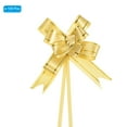 thumbnail image 3 of Unique Bargains 13 Inch Pull Bows Ribbon Gift Wrapping String Gold Thread Style Decorative Bow Tie Gold Tone 100 Pack, 3 of 5