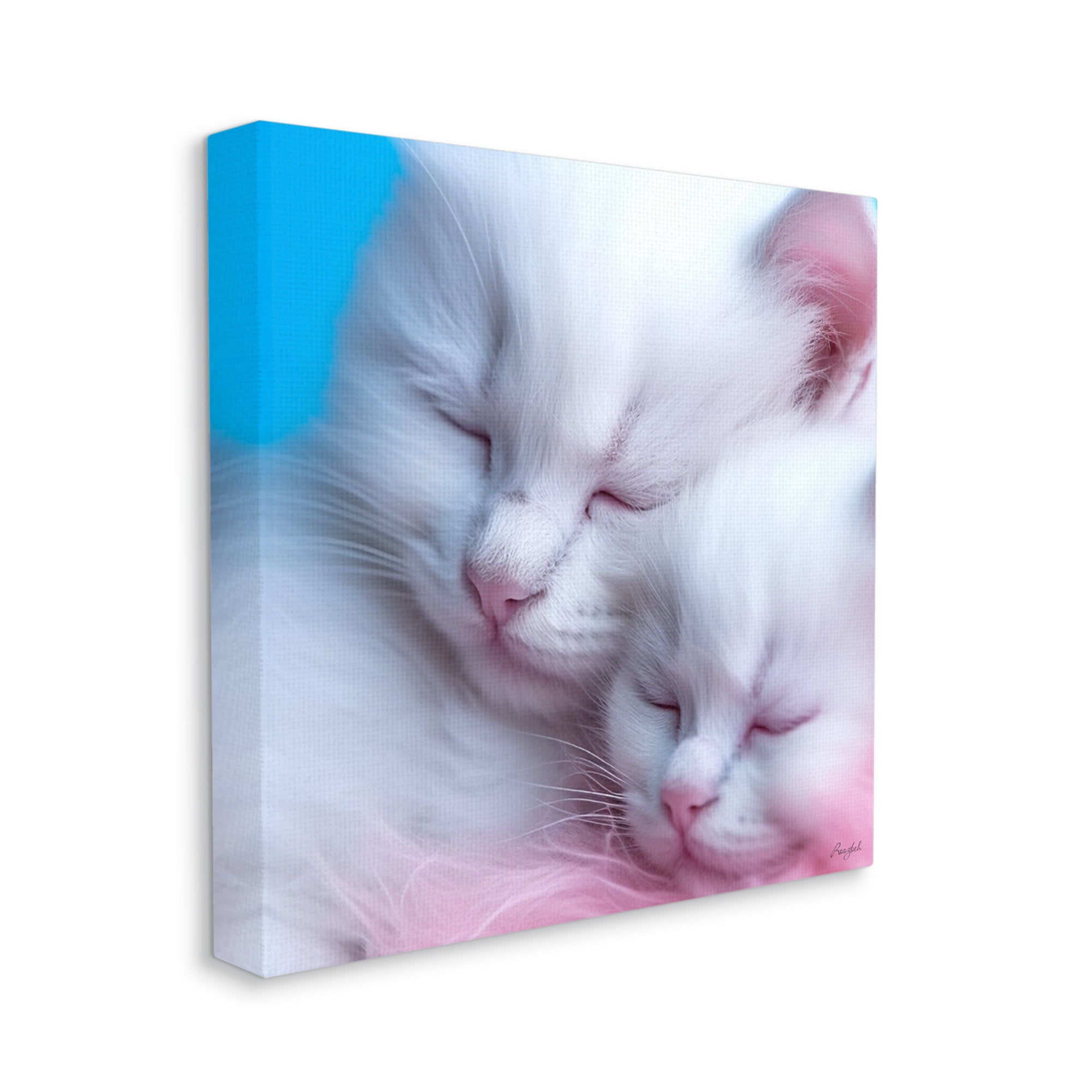 Stupell Industries Tucked In White Cats Animals & Insects Painting Gallery Wrapped Canvas Art Print Wall Art, 30 x 30
