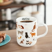 Mainstays 16.06 oz White Stoneware Cat Mug