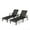 Black, variant on GDF Studio Joy Outdoor Aluminum Adjustable Chaise Lounges, Set of 2, Gray Mesh and Silver