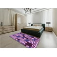 thumbnail image 5 of Ahgly Company Machine Washable Indoor Square Transitional Dark Magenta Purple Area Rugs, 8' Square, 5 of 7