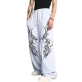thumbnail image 4 of CONZONE Men's Baggy Sweatpants Gothic Wide Leg Sweat Pants for Men Trendy Elastic Waist Graphic Y2K Streetwear Joggers Pant With Pockets, 4 of 6