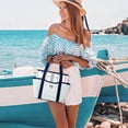 thumbnail image 4 of 1 Pc Mesh Beach Bag with Zipper Large Beach Tote for Women Beach Bags Waterproof Sandproof Toys Pool Swim Bag Travel Vacation Cruise Essentials, 11.22x7.09x11.02 Inch, Light Green, 4 of 5