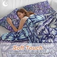 thumbnail image 4 of 3 Piece Purple Blue Teal Butterfly Duvet Cover Set Full Size, Microfiber Comforter/Quilt Cover with Corner Ties and 2 Pillowcases, Modern Abstract Art All Season Soft Bedding with Zipper Closure, 4 of 8