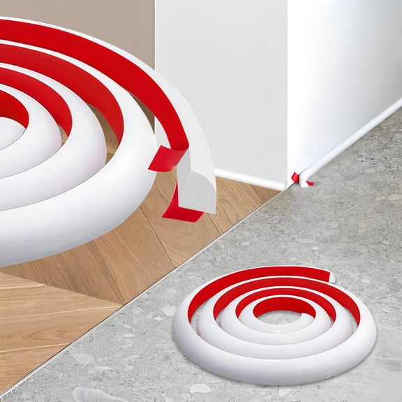 AOBAIWO Flexible Quarter Round Molding Trim, Peel and Stick Soft Silicone, 196 in