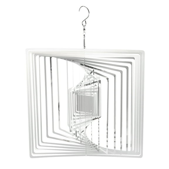 Wind Spinner Square 9.84" x 13.39" Stainless Steel, Silver Tone