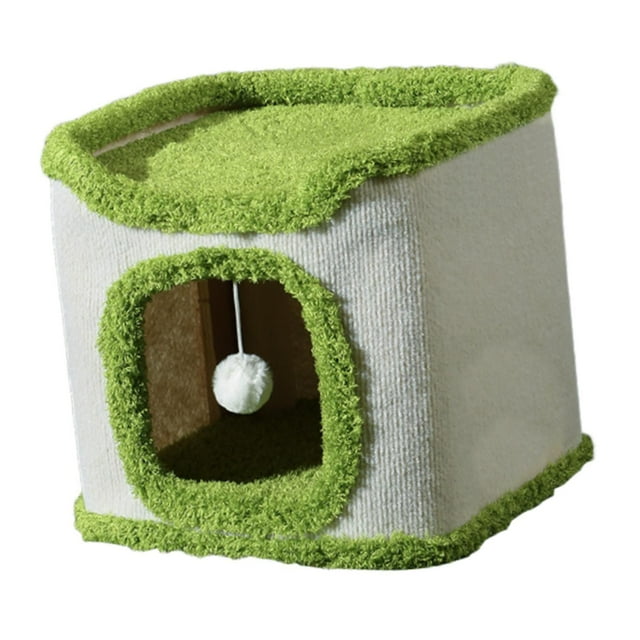 Cama para gatos, cama cubierta, cabaña escondite, suministros suaves para mascotas, nido para dormir, cubo, condominios para gatos Una sola capa