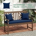 thumbnail image 2 of GKXLH Waterproof Outdoor Bench Cushion 48"x18"x3", 28D High Density Foam Garden Bench Pad with Removable Washable Cover & 2 Pillow Covers for Patio Porch Swing (Navy Blue), 2 of 11