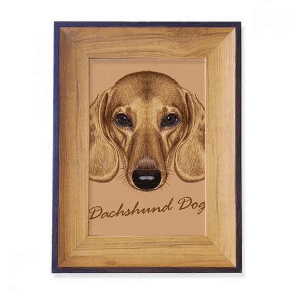 Brown Short-leg Dachshund Dog Animal Photo Frame Exhibition Display Art Desktop Painting